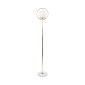 GloboStar® VERSAILLES 01541 Μοντέρνο Επιδαπέδιο Φωτιστικό Μονόφωτο 1 x E27 IP20 Χρυσό Αλουμίνιο, Λευκό Γυαλί με Γκρι Μάρμαρο - Μ25 x Π25 x Υ150cm