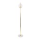 GloboStar® VERSAILLES 01541 Μοντέρνο Επιδαπέδιο Φωτιστικό Μονόφωτο 1 x E27 IP20 Χρυσό Αλουμίνιο, Λευκό Γυαλί με Γκρι Μάρμαρο - Μ25 x Π25 x Υ150cm