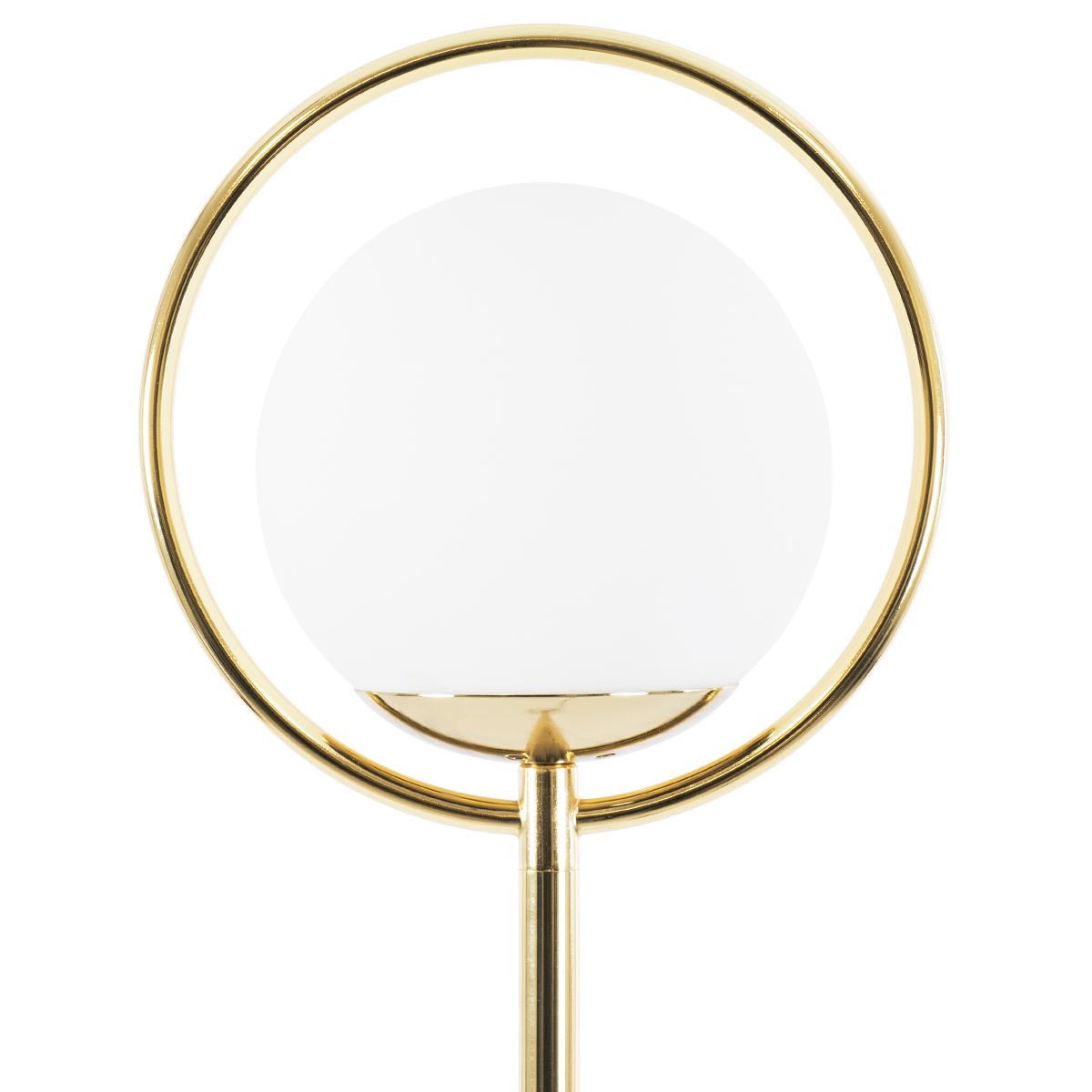 GloboStar® VERSAILLES 01541 Μοντέρνο Επιδαπέδιο Φωτιστικό Μονόφωτο 1 x E27 IP20 Χρυσό Αλουμίνιο, Λευκό Γυαλί με Γκρι Μάρμαρο - Μ25 x Π25 x Υ150cm