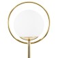 GloboStar® VERSAILLES 01541 Μοντέρνο Επιδαπέδιο Φωτιστικό Μονόφωτο 1 x E27 IP20 Χρυσό Αλουμίνιο, Λευκό Γυαλί με Γκρι Μάρμαρο - Μ25 x Π25 x Υ150cm