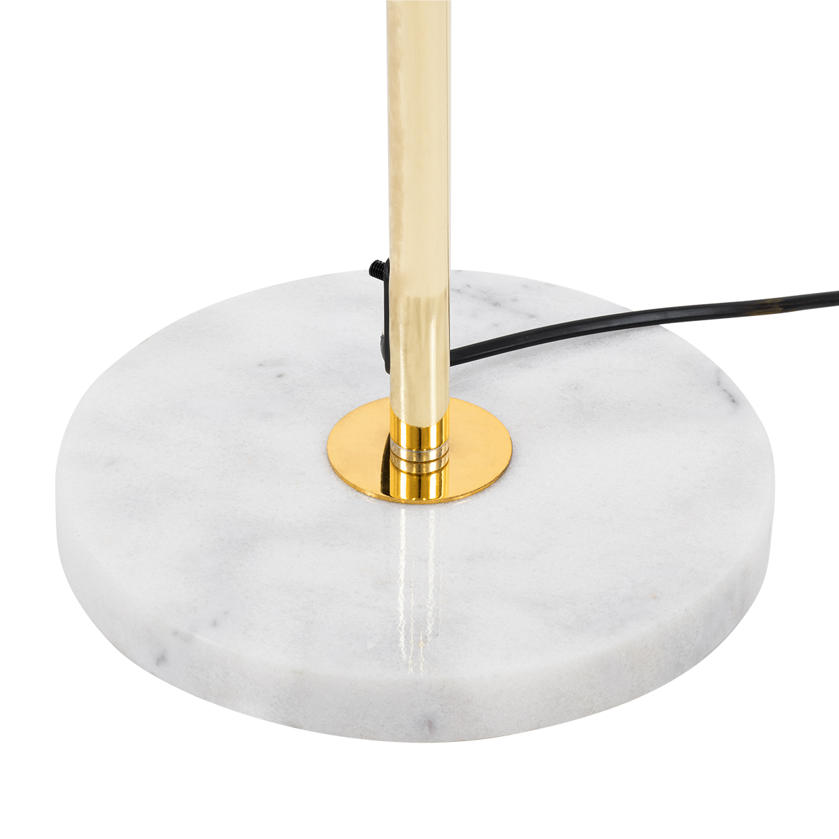 GloboStar® VERSAILLES 01541 Μοντέρνο Επιδαπέδιο Φωτιστικό Μονόφωτο 1 x E27 IP20 Χρυσό Αλουμίνιο, Λευκό Γυαλί με Γκρι Μάρμαρο - Μ25 x Π25 x Υ150cm