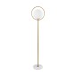 GloboStar® VERSAILLES 01543 Μοντέρνο Επιδαπέδιο Φωτιστικό Μονόφωτο 1 x E27 IP20 Χρυσό Αλουμίνιο , Λευκό Γυαλί με Γκρι Μάρμαρο - Μ35 x Π35 x Υ170cm