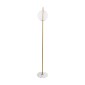 GloboStar® VERSAILLES 01543 Μοντέρνο Επιδαπέδιο Φωτιστικό Μονόφωτο 1 x E27 IP20 Χρυσό Αλουμίνιο , Λευκό Γυαλί με Γκρι Μάρμαρο - Μ35 x Π35 x Υ170cm