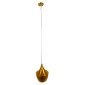 GloboStar® SHANGHAI 01544 Μοντέρνο Κρεμαστό Φωτιστικό Καμπάνα Μονόφωτο 1 x E27 IP20 Χρυσό Μέταλλο - Μ24 x Π24 x Υ30cm