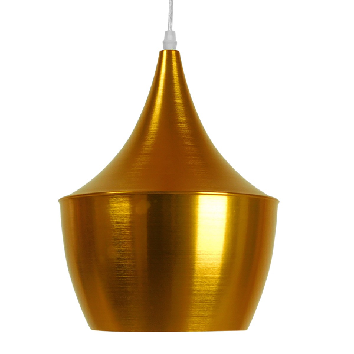 GloboStar® SHANGHAI 01544 Μοντέρνο Κρεμαστό Φωτιστικό Καμπάνα Μονόφωτο 1 x E27 IP20 Χρυσό Μέταλλο - Μ24 x Π24 x Υ30cm