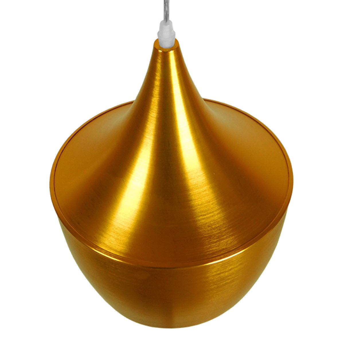 GloboStar® SHANGHAI 01544 Μοντέρνο Κρεμαστό Φωτιστικό Καμπάνα Μονόφωτο 1 x E27 IP20 Χρυσό Μέταλλο - Μ24 x Π24 x Υ30cm