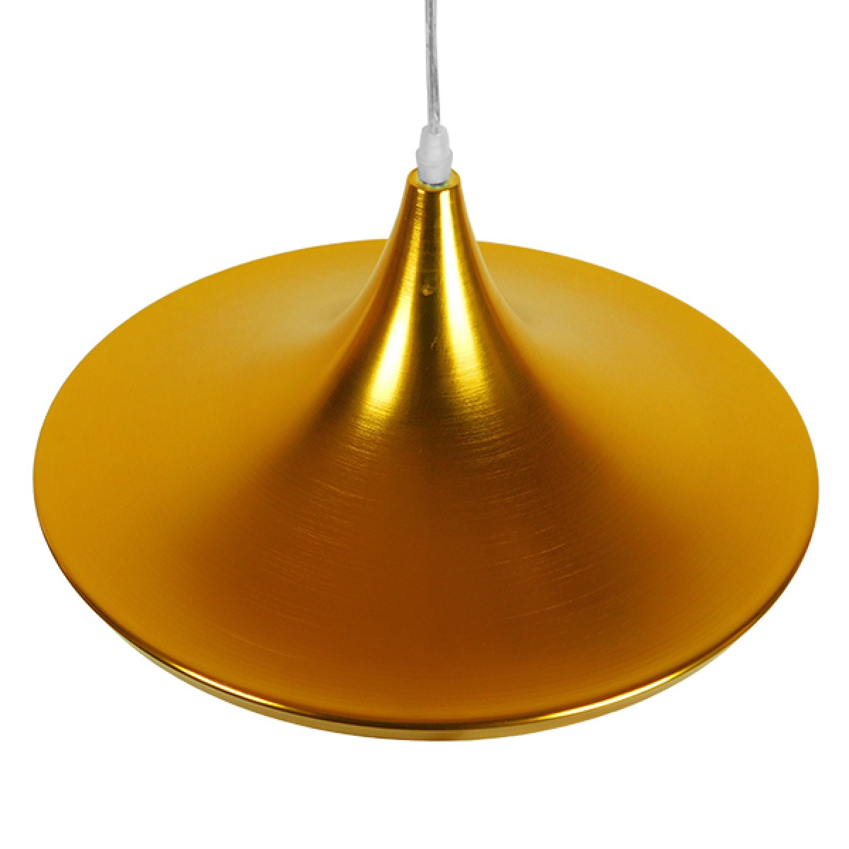 GloboStar® SHANGHAI 01545 Μοντέρνο Κρεμαστό Φωτιστικό Καμπάνα Μονόφωτο 1 x E27 IP20 Χρυσό Μέταλλο - Μ37 x Π37 x Υ20cm
