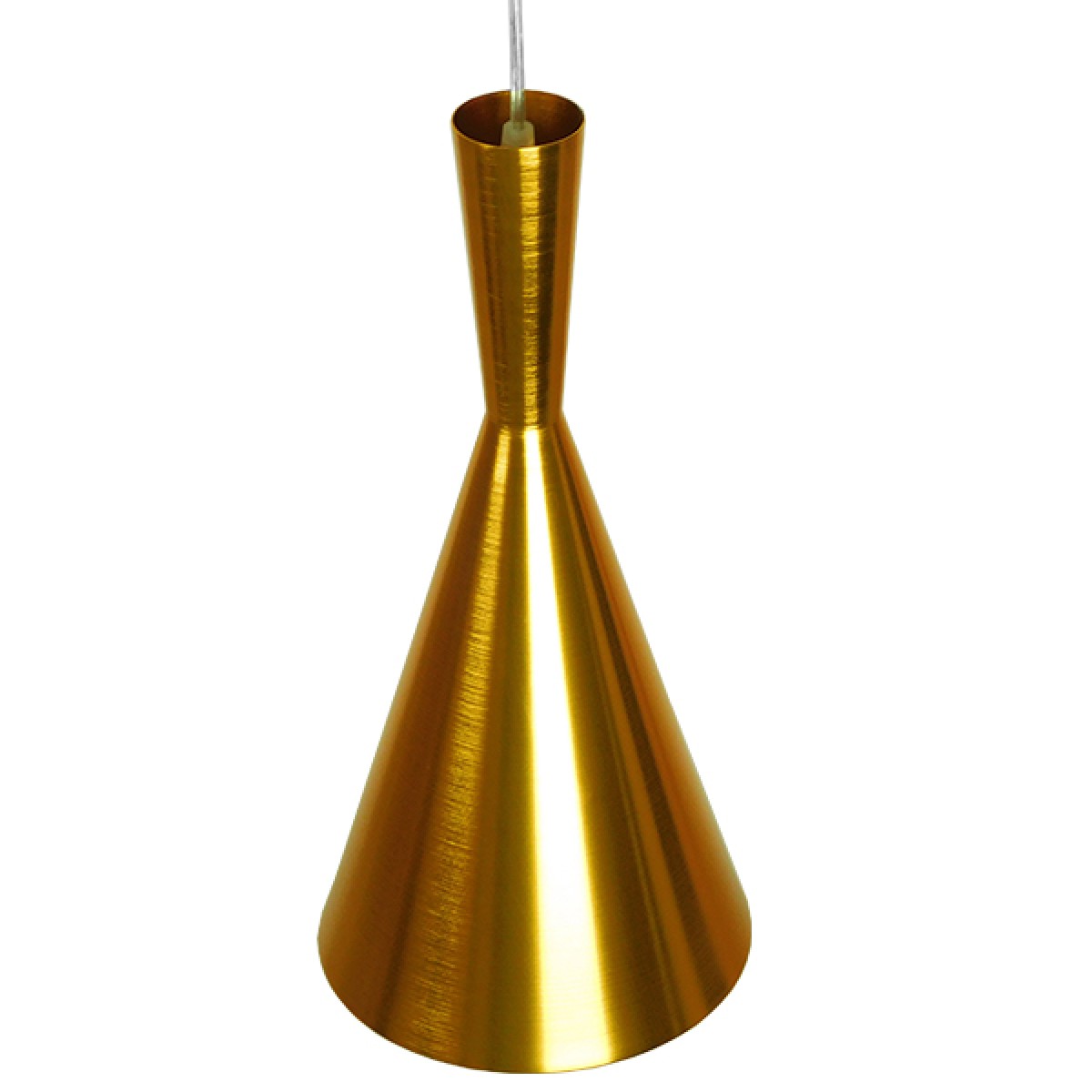 GloboStar® SHANGHAI 01546 Μοντέρνο Κρεμαστό Φωτιστικό Καμπάνα Μονόφωτο 1 x E27 IP20 Χρυσό Μέταλλο - Μ18 x Π18 x Υ38.5cm