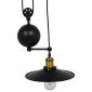 GloboStar® CARILO 01549 Vintage Κρεμαστό Φωτιστικό Ανάρτηση Μονόφωτο 1 x E27 IP20 Μαύρο & Χρυσό Μέταλλο - Μ32 x Π26 x Υ120cm
