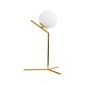 GloboStar® ELFIS GOLD 01551 Μοντέρνο Επιτραπέζιο Φωτιστικό Πορτατίφ Μονόφωτο 1 x E27 Χρυσό Μεταλλικό με Λευκό Γυαλί Μπάλα Φ15 x Υ53cm