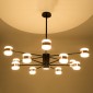 GloboStar® ORNATE 01553 Φωτιστικό Οροφής LED 104W lm ° AC 220-240V IP20 Φυσικό Λευκό 4500k Μαύρο & Χάλκινο Μέταλλο με Λευκό Γυαλί - Μ65 x Π65 x Υ70cm - 2 Xρόνια Εγγύηση