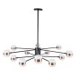 GloboStar® ORNATE 01553 Φωτιστικό Οροφής LED 104W lm ° AC 220-240V IP20 Φυσικό Λευκό 4500k Μαύρο & Χάλκινο Μέταλλο με Λευκό Γυαλί - Μ65 x Π65 x Υ70cm - 2 Xρόνια Εγγύηση