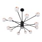 GloboStar® ORNATE 01553 Φωτιστικό Οροφής LED 104W lm ° AC 220-240V IP20 Φυσικό Λευκό 4500k Μαύρο & Χάλκινο Μέταλλο με Λευκό Γυαλί - Μ65 x Π65 x Υ70cm - 2 Xρόνια Εγγύηση