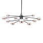 GloboStar® ORNATE 01553 Φωτιστικό Οροφής LED 104W lm ° AC 220-240V IP20 Φυσικό Λευκό 4500k Μαύρο & Χάλκινο Μέταλλο με Λευκό Γυαλί - Μ65 x Π65 x Υ70cm - 2 Xρόνια Εγγύηση