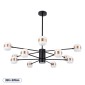 GloboStar® ORNATE 01553 Φωτιστικό Οροφής LED 104W lm ° AC 220-240V IP20 Φυσικό Λευκό 4500k Μαύρο & Χάλκινο Μέταλλο με Λευκό Γυαλί - Μ65 x Π65 x Υ70cm - 2 Xρόνια Εγγύηση