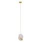 GloboStar® HUDSON 01554 Μοντέρνο Κρεμαστό Φωτιστικό Μπάλα Μονόφωτο 1 x E27 IP20 Λευκό Γυαλί με Χρυσό Μέταλλο - Μ20 x Π20 x Υ25cm