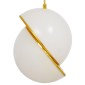 GloboStar® HUDSON 01554 Μοντέρνο Κρεμαστό Φωτιστικό Μπάλα Μονόφωτο 1 x E27 IP20 Λευκό Γυαλί με Χρυσό Μέταλλο - Μ20 x Π20 x Υ25cm
