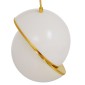 GloboStar® HUDSON 01554 Μοντέρνο Κρεμαστό Φωτιστικό Μπάλα Μονόφωτο 1 x E27 IP20 Λευκό Γυαλί με Χρυσό Μέταλλο - Μ20 x Π20 x Υ25cm
