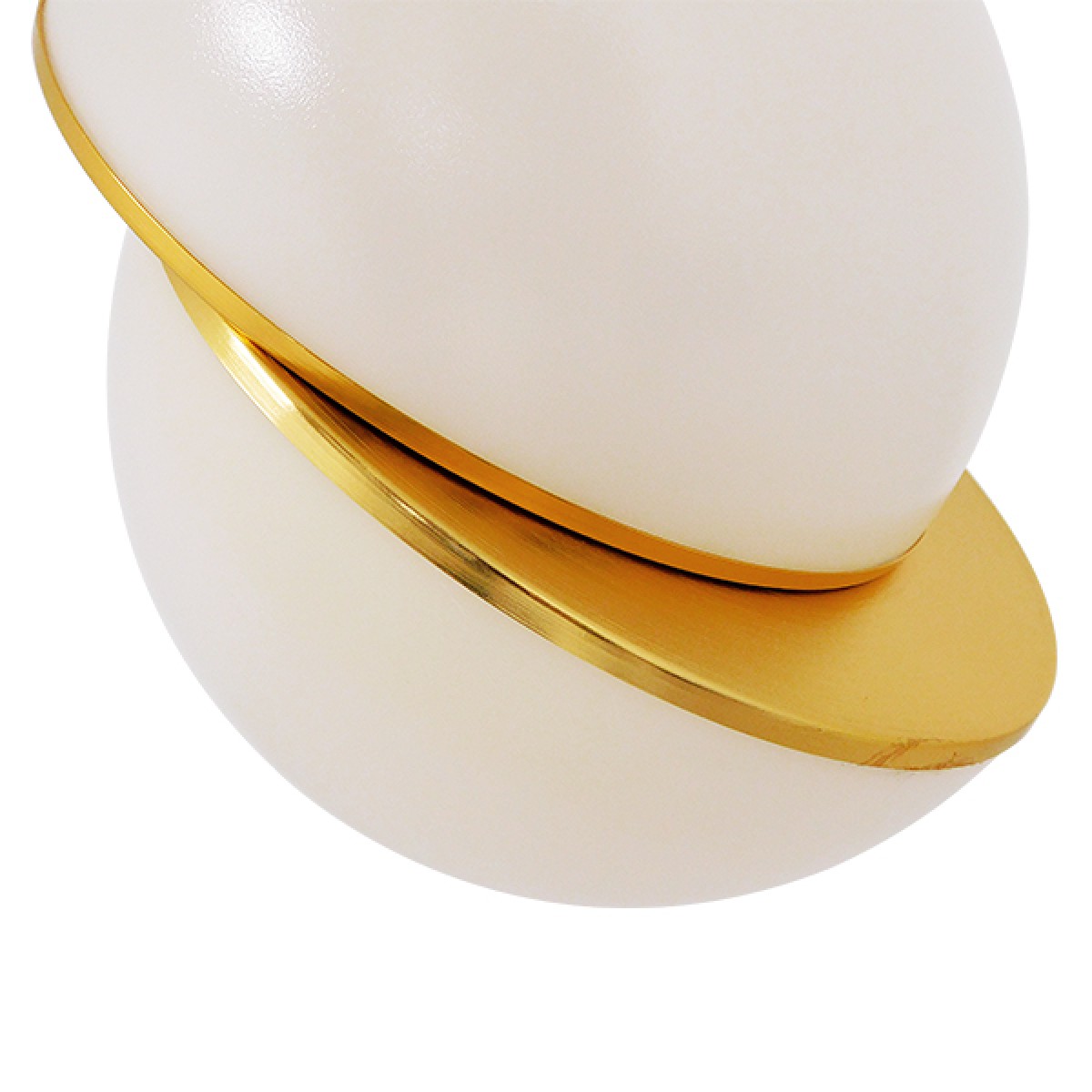 GloboStar® HUDSON 01554 Μοντέρνο Κρεμαστό Φωτιστικό Μπάλα Μονόφωτο 1 x E27 IP20 Λευκό Γυαλί με Χρυσό Μέταλλο - Μ20 x Π20 x Υ25cm