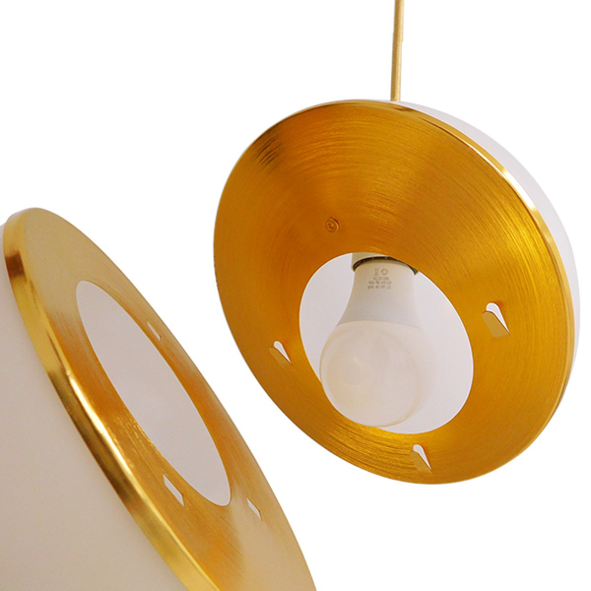 GloboStar® HUDSON 01554 Μοντέρνο Κρεμαστό Φωτιστικό Μπάλα Μονόφωτο 1 x E27 IP20 Λευκό Γυαλί με Χρυσό Μέταλλο - Μ20 x Π20 x Υ25cm