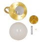 GloboStar® HUDSON 01554 Μοντέρνο Κρεμαστό Φωτιστικό Μπάλα Μονόφωτο 1 x E27 IP20 Λευκό Γυαλί με Χρυσό Μέταλλο - Μ20 x Π20 x Υ25cm