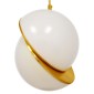 GloboStar® HUDSON 01554 Μοντέρνο Κρεμαστό Φωτιστικό Μπάλα Μονόφωτο 1 x E27 IP20 Λευκό Γυαλί με Χρυσό Μέταλλο - Μ20 x Π20 x Υ25cm
