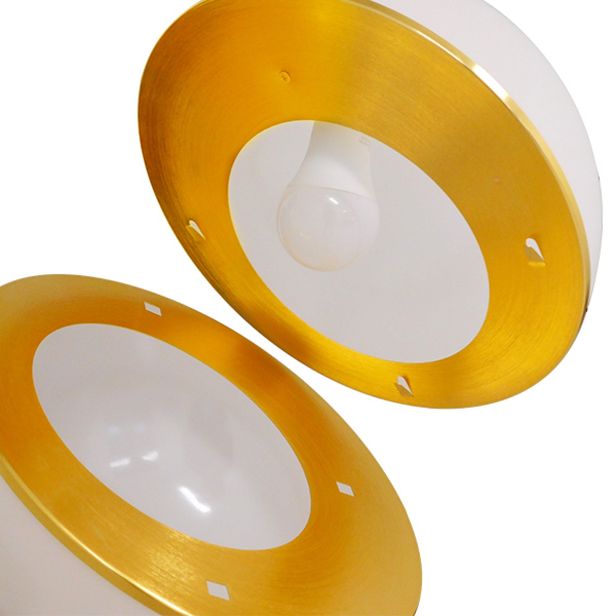 GloboStar® HUDSON 01555 Μοντέρνο Κρεμαστό Φωτιστικό Μπάλα Μονόφωτο 1 x E27 IP20 Λευκό Γυαλί & Χρυσό Μέταλλο - Μ30 x Π30 x Υ34cm