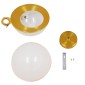 GloboStar® HUDSON 01555 Μοντέρνο Κρεμαστό Φωτιστικό Μπάλα Μονόφωτο 1 x E27 IP20 Λευκό Γυαλί & Χρυσό Μέταλλο - Μ30 x Π30 x Υ34cm