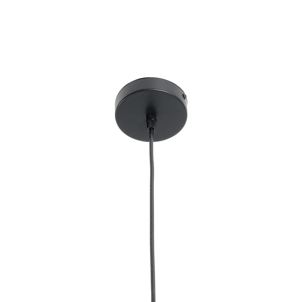 GloboStar® LILY 01558 Vintage Κρεμαστό Φωτιστικό Πλέγμα Μονόφωτο 1 x E27 IP20 Μαύρο Μέταλλο με Λευκό Ύφασμα - Μ43 x Π43 x Υ55cm