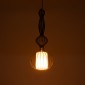 GloboStar® LILY 01560 Vintage Κρεμαστό Φωτιστικό Πλέγμα Μονόφωτο 1 x E27 IP20 Μαύρο Μέταλλο με Λευκό Ύφασμα - Μ25 x Π25 x Υ67cm