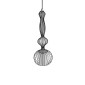 GloboStar® LILY 01560 Vintage Κρεμαστό Φωτιστικό Πλέγμα Μονόφωτο 1 x E27 IP20 Μαύρο Μέταλλο με Λευκό Ύφασμα - Μ25 x Π25 x Υ67cm