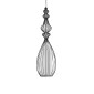 GloboStar® LILY 01561 Vintage Κρεμαστό Φωτιστικό Πλέγμα Μονόφωτο 1 x E27 IP20 Μαύρο Μέταλλο με Λευκό Ύφασμα - Μ90 x Π90 x Υ20cm