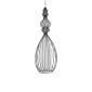GloboStar® LILY 01561 Vintage Κρεμαστό Φωτιστικό Πλέγμα Μονόφωτο 1 x E27 IP20 Μαύρο Μέταλλο με Λευκό Ύφασμα - Μ90 x Π90 x Υ20cm
