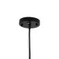 GloboStar® LILY 01561 Vintage Κρεμαστό Φωτιστικό Πλέγμα Μονόφωτο 1 x E27 IP20 Μαύρο Μέταλλο με Λευκό Ύφασμα - Μ90 x Π90 x Υ20cm