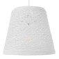 GloboStar® PLAYROOM 01562 Vintage Κρεμαστό Φωτιστικό Καπέλο Μονόφωτο 1 x E27 IP20 Λευκό Rattan - Μ32 x Π32 x Υ27cm