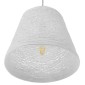 GloboStar® PLAYROOM 01562 Vintage Κρεμαστό Φωτιστικό Καπέλο Μονόφωτο 1 x E27 IP20 Λευκό Rattan - Μ32 x Π32 x Υ27cm