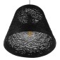 GloboStar® PLAYROOM 01563 Vintage Κρεμαστό Φωτιστικό Καπέλο Μονόφωτο 1 x E27 IP20 Μαύρο Rattan - Μ32 x Π32 x Υ27cm