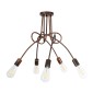 GloboStar® PAULELI 01564 Μοντέρνο Φωτιστικό Οροφής Πλέγμα Πολύφωτο 5 x E27 IP20 Χάλκινο Μέταλλο - Μ80 x Π80 x Υ40cm