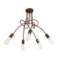 GloboStar® PAULELI 01564 Μοντέρνο Φωτιστικό Οροφής Πλέγμα Πολύφωτο 5 x E27 IP20 Χάλκινο Μέταλλο - Μ80 x Π80 x Υ40cm