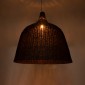 GloboStar® BAHAMAS 01569 Boho Κρεμαστό Φωτιστικό Καμπάνα Μονόφωτο 1 x E27 IP20 Καφέ Ξύλο - Μ90 x Π90 x Y90cm