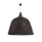 GloboStar® BAHAMAS 01569 Boho Κρεμαστό Φωτιστικό Καμπάνα Μονόφωτο 1 x E27 IP20 Καφέ Ξύλο - Μ90 x Π90 x Y90cm