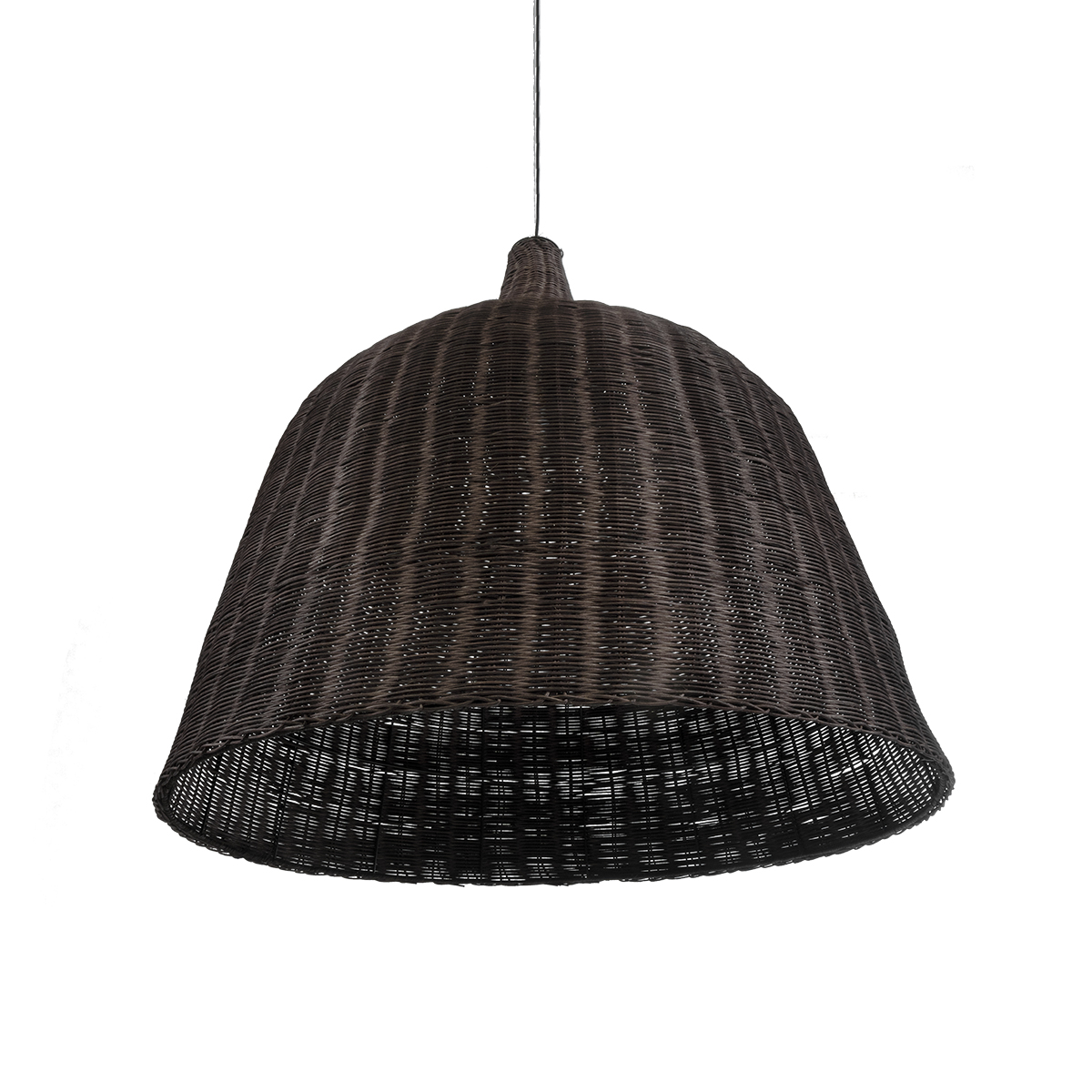 GloboStar® BAHAMAS 01569 Boho Κρεμαστό Φωτιστικό Καμπάνα Μονόφωτο 1 x E27 IP20 Καφέ Ξύλο - Μ90 x Π90 x Y90cm