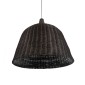GloboStar® BAHAMAS 01569 Boho Κρεμαστό Φωτιστικό Καμπάνα Μονόφωτο 1 x E27 IP20 Καφέ Ξύλο - Μ90 x Π90 x Y90cm