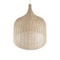 GloboStar® BAHAMAS 01570 Boho Κρεμαστό Φωτιστικό Καμπάνα Μονόφωτο 1 x E27 IP20 Μπεζ Ξύλο - Μ90 x Π90 x Y90cm