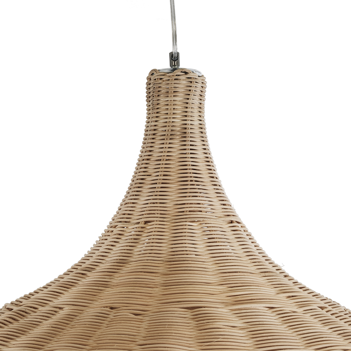 GloboStar® BAHAMAS 01570 Boho Κρεμαστό Φωτιστικό Καμπάνα Μονόφωτο 1 x E27 IP20 Μπεζ Ξύλο - Μ90 x Π90 x Y90cm