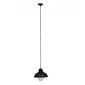 GloboStar® HARROW 01571 Vintage Κρεμαστό Φωτιστικό Καμπάνα Μονόφωτο 1 x E27 IP20 Μαύρο Μέταλλο - Μ33 x Π33 x Υ32cm