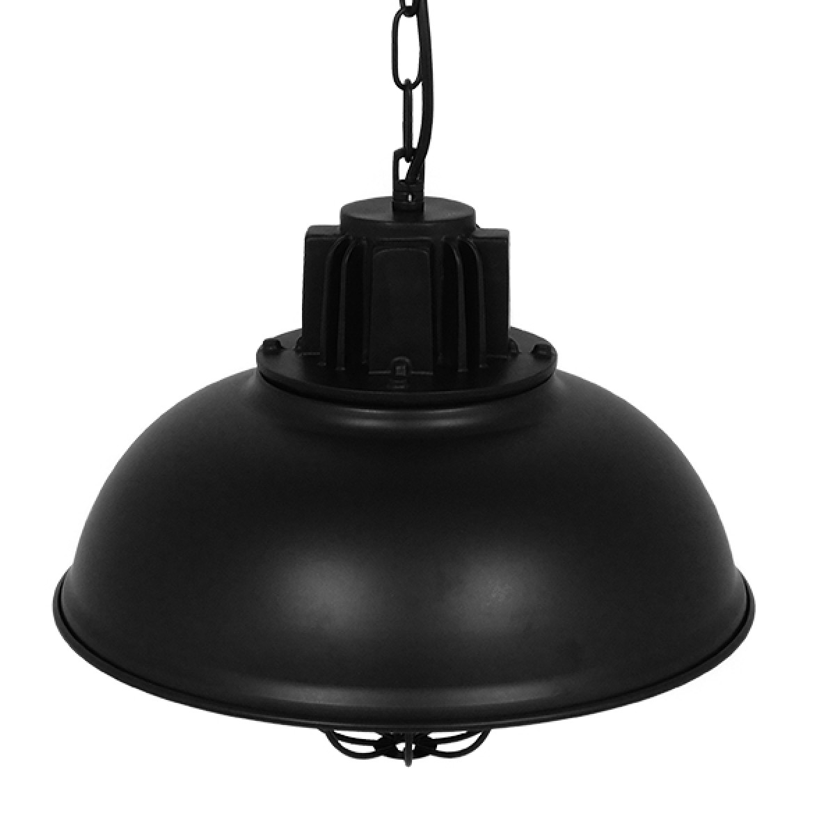 GloboStar® HARROW 01571 Vintage Κρεμαστό Φωτιστικό Καμπάνα Μονόφωτο 1 x E27 IP20 Μαύρο Μέταλλο - Μ33 x Π33 x Υ32cm