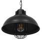 GloboStar® HARROW 01571 Vintage Κρεμαστό Φωτιστικό Καμπάνα Μονόφωτο 1 x E27 IP20 Μαύρο Μέταλλο - Μ33 x Π33 x Υ32cm
