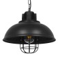GloboStar® HARROW 01571 Vintage Κρεμαστό Φωτιστικό Καμπάνα Μονόφωτο 1 x E27 IP20 Μαύρο Μέταλλο - Μ33 x Π33 x Υ32cm