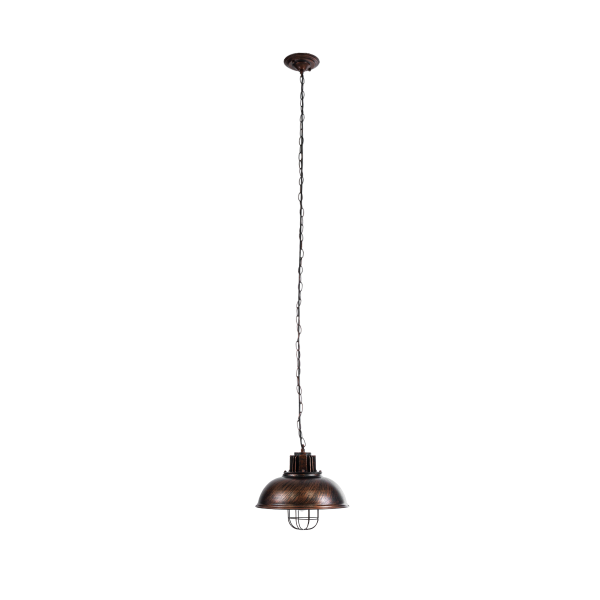 GloboStar® HARROW 01572 Vintage Κρεμαστό Φωτιστικό Kαμπάνα Μονόφωτο 1 x E27 IP20 Χάλκινο Μέταλλο - Μ33 x Π33 x Υ26cm
